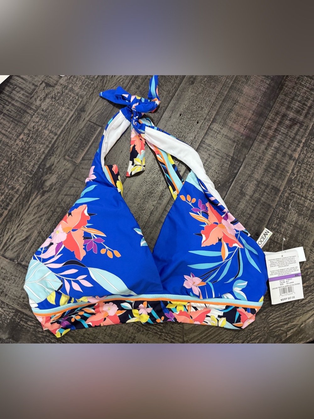 24th & Ocean Laguna Tropical Surplice Halter Top